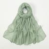 Big Size Pleated Shimmer Cotton Hijab Scarf For Women Muslim Long Shawls Solid Headscarf Wraps Islamic Headband Turban 180*90cm