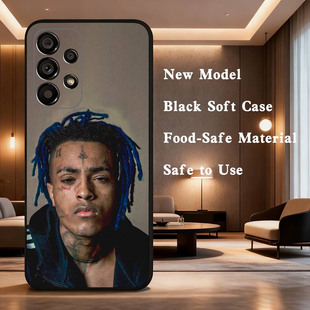 Rapper X-XXXTentacionS Handyhülle für Samsung Galaxy A73,31,32,72,41,J7,8,9,53,52,71,22,Note Weiche Schwarze Silikonhülle