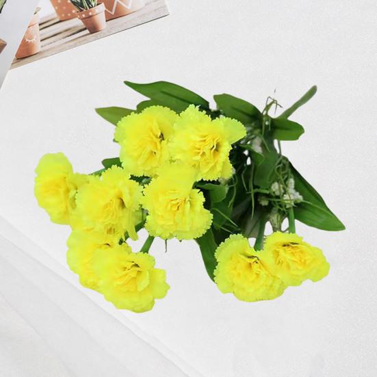 Artificial Carnation Flower with Stem 10 Head Home Office Table Centerpiece Wedding