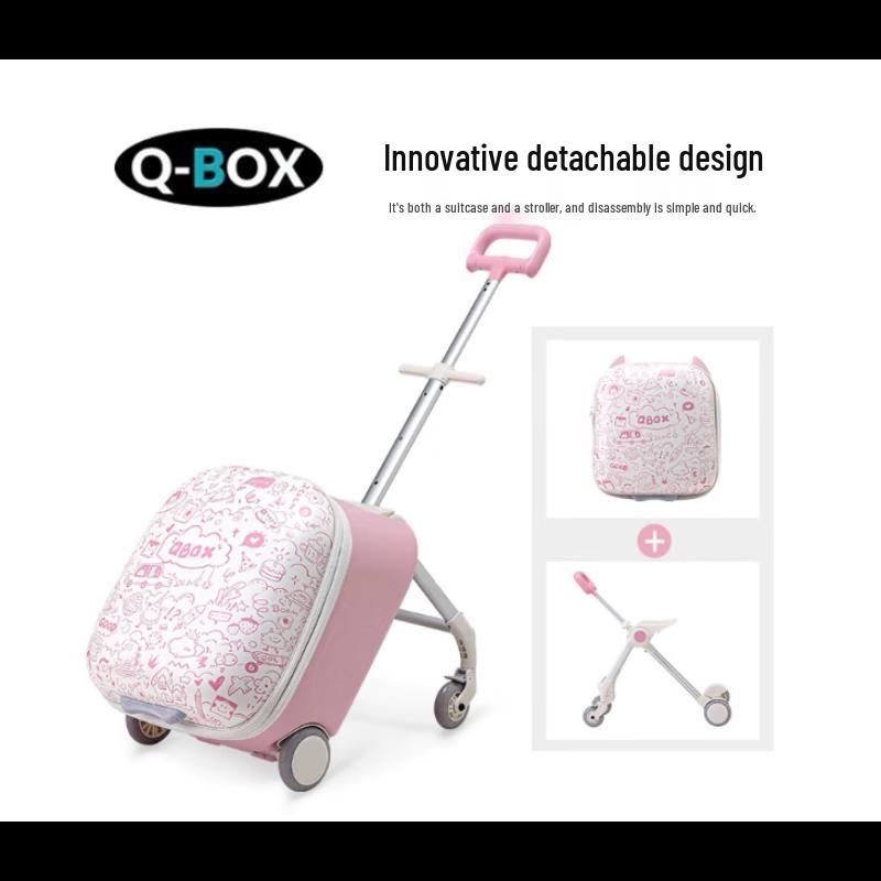 QBOX Kids Ride-On Carry-On Luggage 20-inch