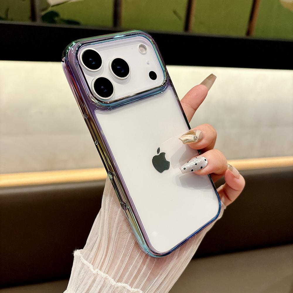 Luxury Laser Gradient Clear Case for IPhone 14 13 12 15 16 17 Pro Max 16 Plus Air Transparent Shockproof Bumper Protective Cover