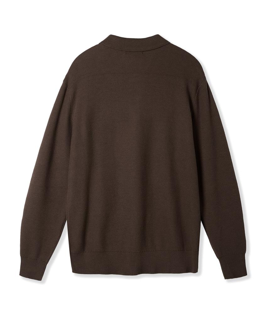 USPOLOASSN Classic Cable Collar Knit _Brown
