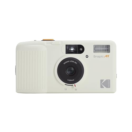 

KODAK Snapic A1 35mm Film Camera, Reusable, Dual-Zone Focus, Lightweight, Compact (Film & AAA Batteries Not Included) (Single, Ivory White)
