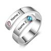 New Personalized Gold Plated Ring Engraved Name 12 Birthstone Fashionable Unisex Anniversary Christmas Gift Jewelry