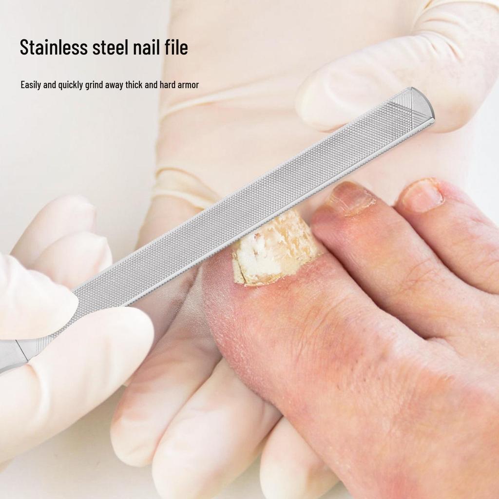 Stainless Steel Nail File & Buffer - Manicure Sanding Tool for Nail Groove & Repair
