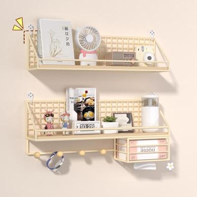 No-Drill Wall-Mounted Shelf: Bedside Hanging Basket for Dorms and Bedrooms