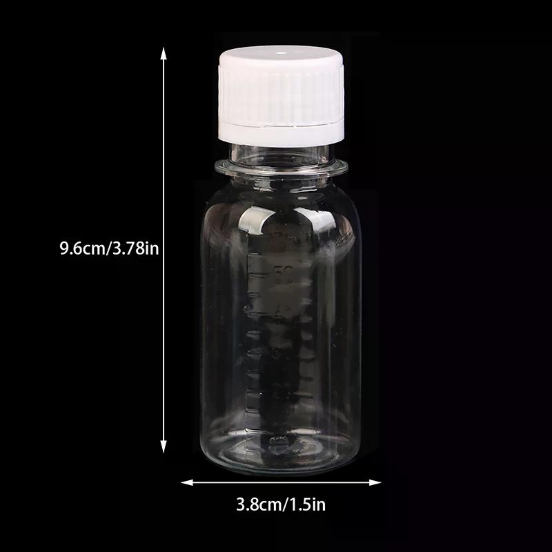 5 Piezas 60ML Botellas Pequeñas de Plástico Botellas de Chupito de Jengibre Con Tapas Botellas Mini de Jugo Contenedor de Botella de Líquido Reutilizable A Prueba de Fugas
