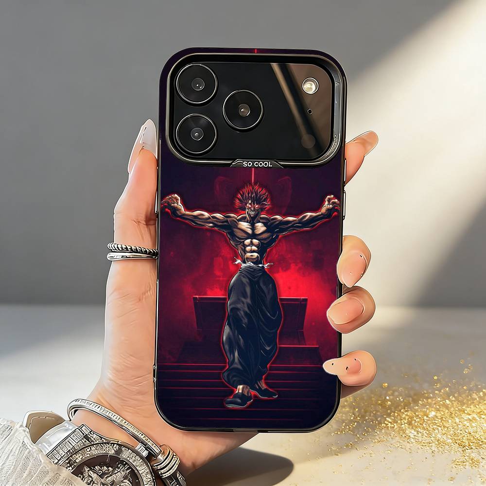 Anime B-Baki H-Hanma Phone Case For iPhone17,16,15,14,13,12,11,Pro,MAX White Matte Shockproof Cover