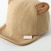 Adorable Baby Bear Hat Soft Corduroy Cap for Infants Aged 0 24 Months Perfect for Sensitive Skin