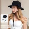 Bucket hat versatile big head circumference showing  foldable sunshade sun protection autumn and winter advanced sense broken edge bucket hat