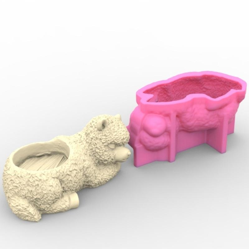 Silicone Molds Resin Casting Mold Home Decorations 3D Alpacas Candle Cup Mold Flowerpot Molds Gift for DIY Craft Lover