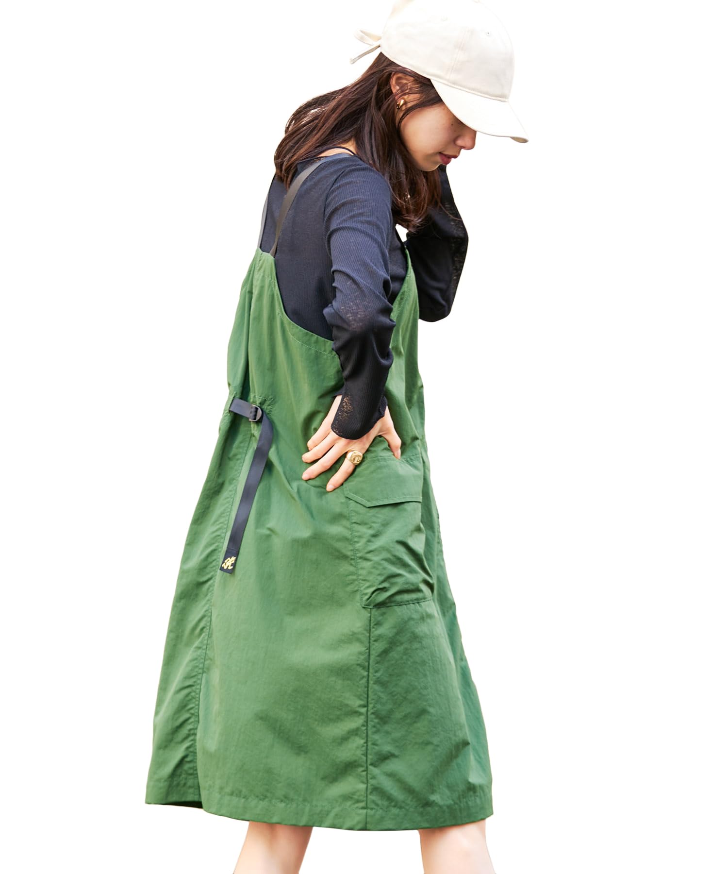 

BISU GRAMICCI Women s Custom-Made Durable Nylon Jumper Skirt (Washable and Water-Repellent) BVE73010 Khaki (Size 36)