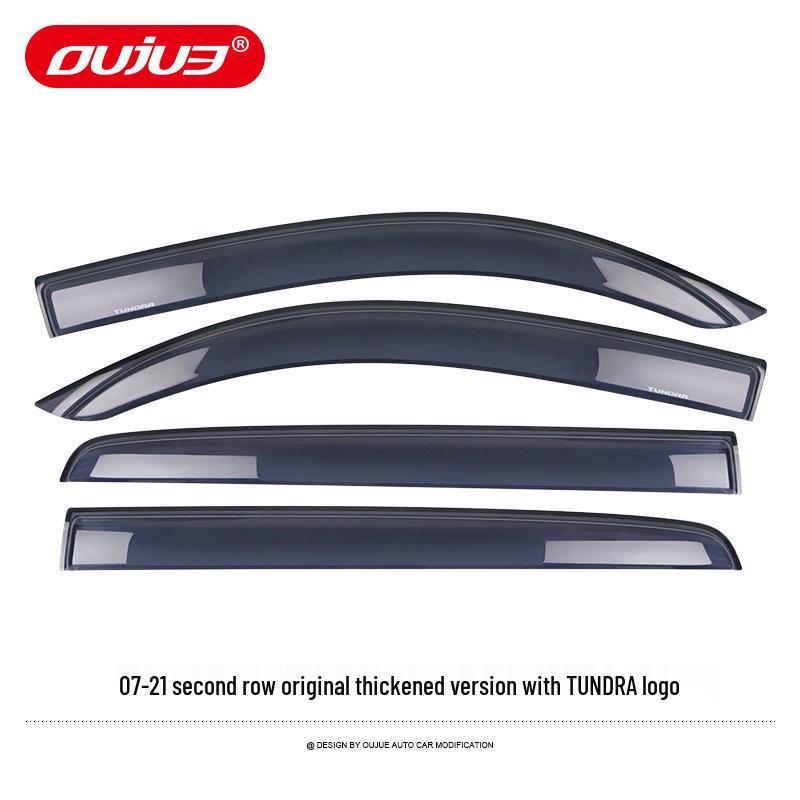 Toyota Tundra Off-road Sand & Gravel Deflector Rain Visor & Yellow Spotlight Decoration Accessory.