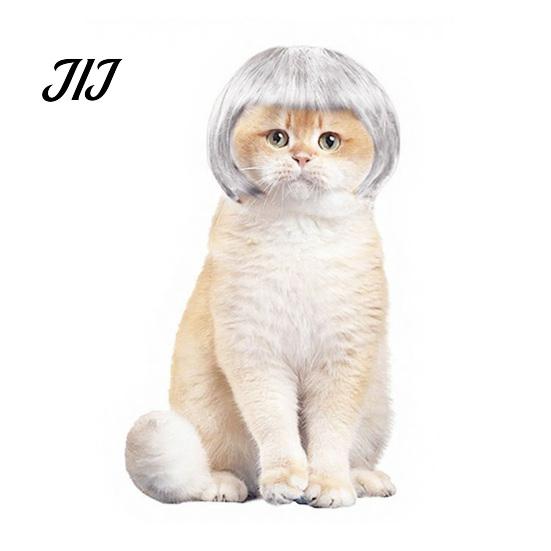 Pet Accessories for Parties Bob Wig, Funny Cat Wig with Adjustable Elastic Band, Soft Breathable Hairpiece Mesh, Cute Cosplay Dogs And Cats, Halloween