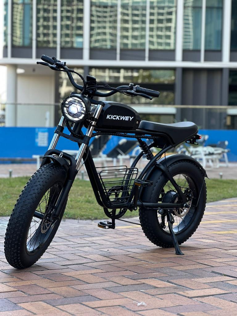 KICKWEY K7 Bicicletta Elettrica per Adulti 1500W Batteria 48V23Ah Ruote Grasse da 20 Pollici Bicicletta Elettrica da Uomo per Tutti i Terreni