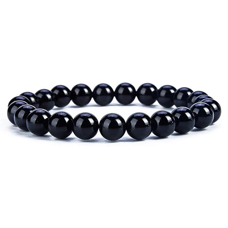 8mm Tiger Eye Crystal & Agate Beaded Bracelet - Handmade Elastic String