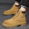 Men High Top Boots Fashion Casual Women Leather Lace Up Ankle Boot Non Slip Hiking Boots for Men Motorcycle Booties Botas Hombre