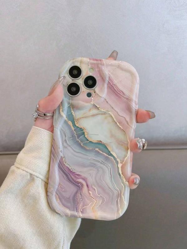 Square marble pattern is suitable for Apple 17 mobile phone case iPhone16 Japan, Korea, 14 Europe, America, 13 personality 12 new models 15