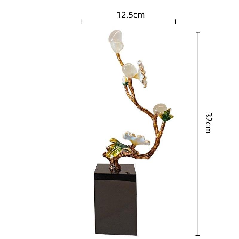 Metal Handicraft Golden Tree Plum Blossom Crystal Tree Artificial Sculpture Decorative Figurines Home Decoration Accessories
