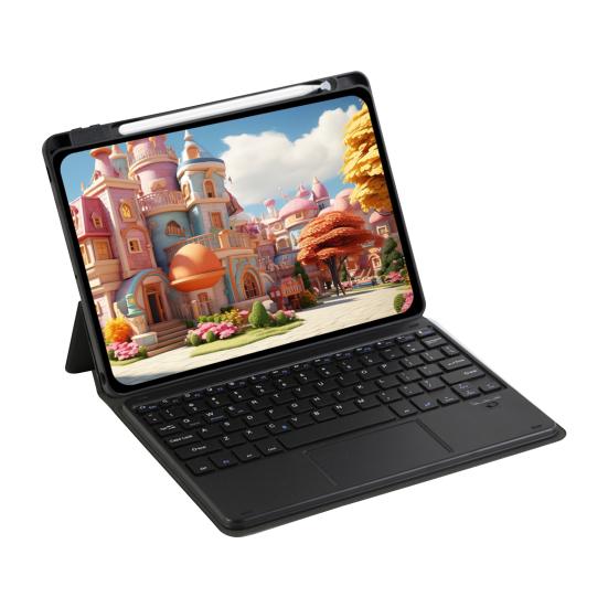 Tablet Bluetooth-compatible Keyboard with Protective Case Colorful Backlit Design Detachable Keyboard Cover Protector