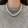 Beads Gray Pearl Necklace Imitation Clavicle Chain New Beaded Choker  Women