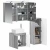 Bathroom Furniture Set 4 pcs Grey Sonoma Engineered Wood and Glass