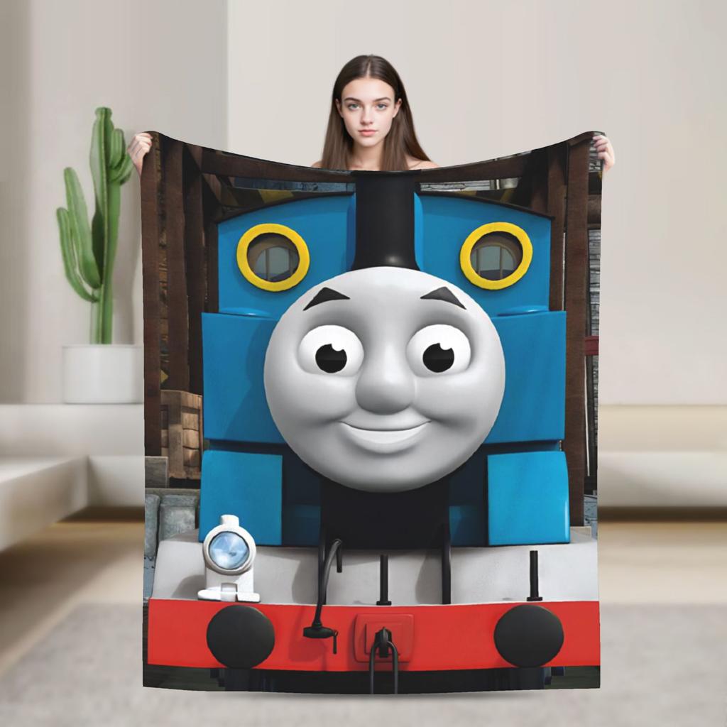 Super Soft T-thomas and Friends Throw Blanket Premium Fleece Flannel Lightweight Bed Blanket Super Cozy Blankets All Season Use
