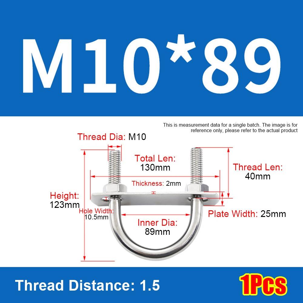 

1Set Screws Pipe U-clamp With Baffle Round Bolt New M10 Round Tube Clamp for Round Tube 1Pcs M10x89