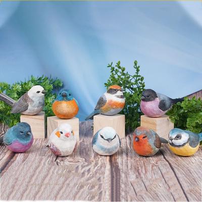 Handmade Small Bird Ornament Mini Wooden Bird Figurine Desktop Ornament Wood Carving Bird  Tabletop