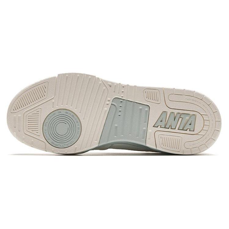 Anta Flame 5 Slip Resistant Low Top Skateboard Shoes Women's Beige Green 122428081-1