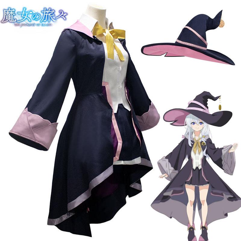 Anime Wandering Witch Die Reise der Elaina Cosplay Kostüme Elaina Uniformen Vollständiges Set Halloween Party Cosplay für Damen