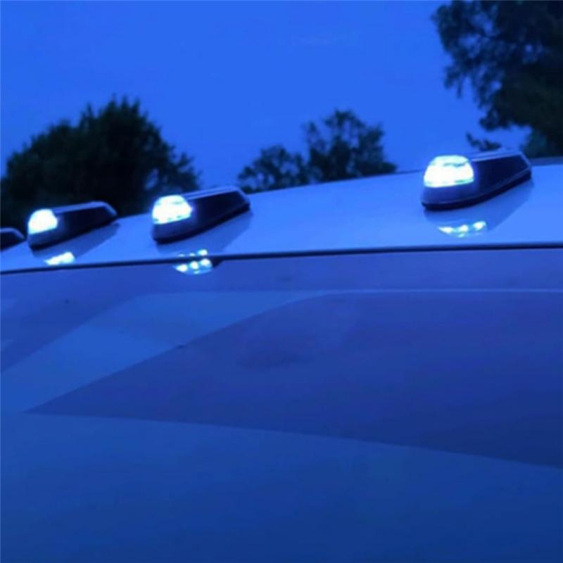 A03E-9 LED Car Cab Roof Marker Lights For Truck SUV LED DC 12V Black Smoked Lens White Lamp Car External Lights