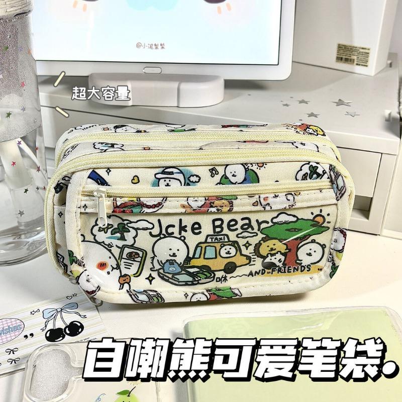 Cute Cartoon Pain Bag Pencil Case Large Capacity Stationery Bag For Students