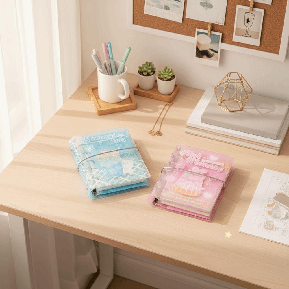 Portable Binder Ring Notebook Frosty Series Diary Book Creative PVC Notebook  Office Use