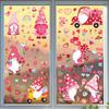 9 Sheets Valentines Day Window Stickers Cartoon Gnome I Love U Heart Shape Glass Stickers Decals Wedding Party Home Decoration