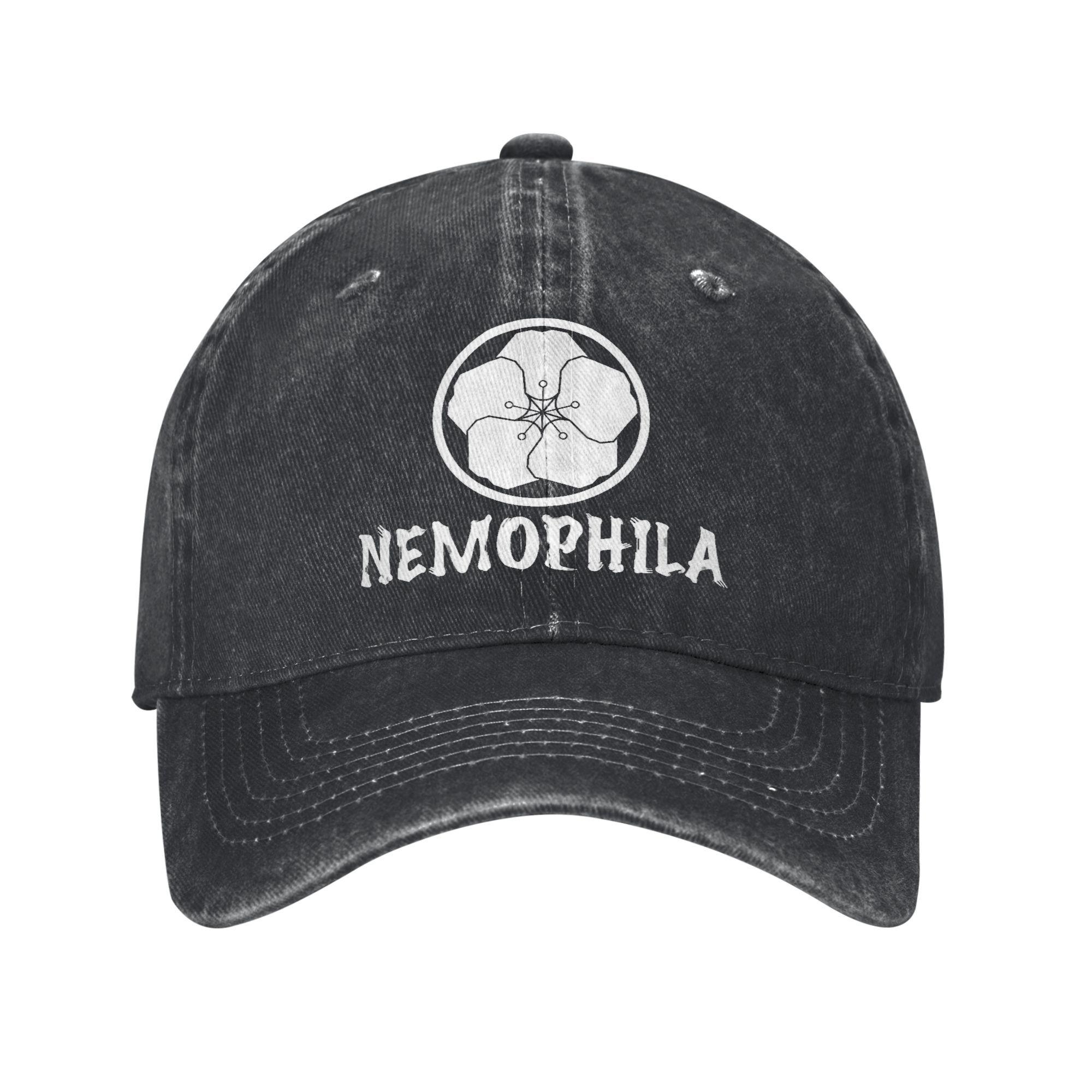 

Nemophila Cutulre Baseball Cap Casual Distressed Denim Washed Headwear for Men Women Outdoor Travel Unstructured Soft Caps Hat One Size