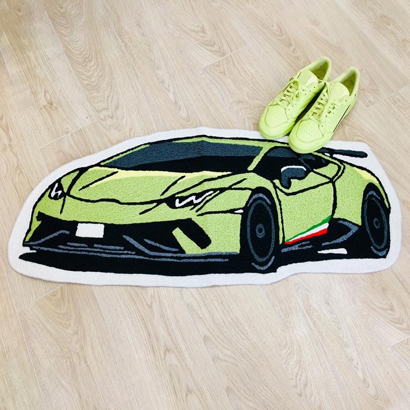 Bedroom Carpet Boys Room Decoration Rug Car Shape Floor Mat Car Lover Gifts for Boy Home Decor Bedside Mats Soft Fluff Shaggy