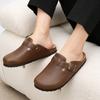 Tamancos Unissex Asgard em Couro Vegano Moda Antiderrapantes Cortiça Palmilha Mules Chinelos com Suporte de Arco Senhora Confortável Casual Sapatos Batata