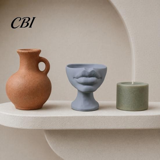 Sukkulenten Pflanztopf 3D-gedruckter lippenförmiger Blumentopf, Künstlerischer Skulpturaler Pflanzer mit matter Oberfläche, Multifunktionales Minimalistisches Schreibtischdekor für Wohn