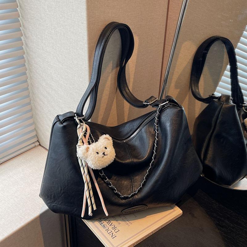 Large-capacity Retro Bag Women's Autumn and Winter New Casual Shoulder Messenger Bag Chain Pleated Tote Bag