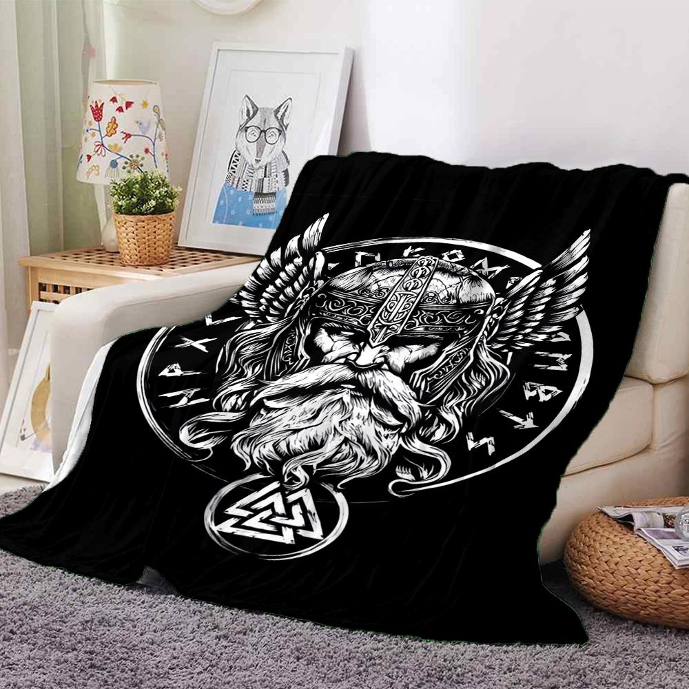 Viking Theme Printed Blanket - Perfect for Couch, Bed, Travel & Outdoor Use | Machine Washable, Cozy & Durable.