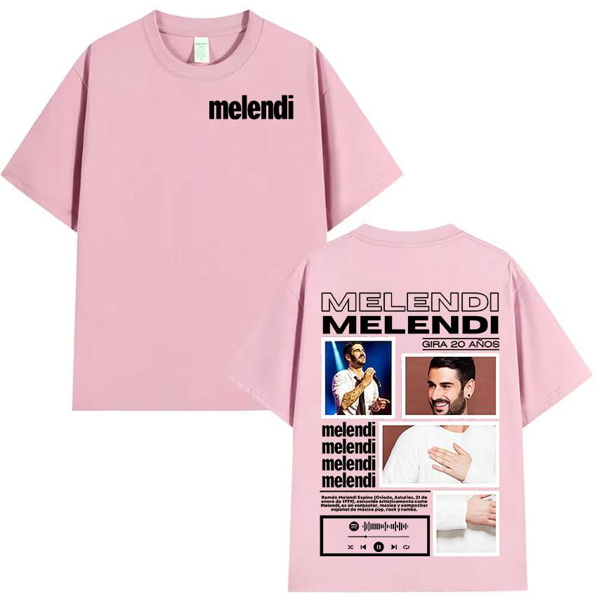 Rappeur Melendi Tournée 2025 Album Merch T-shirts Homme Vintage Coton Surdimensionné T-shirt Y2K Décontracté Haute Qualité Manches Courtes T-shirt