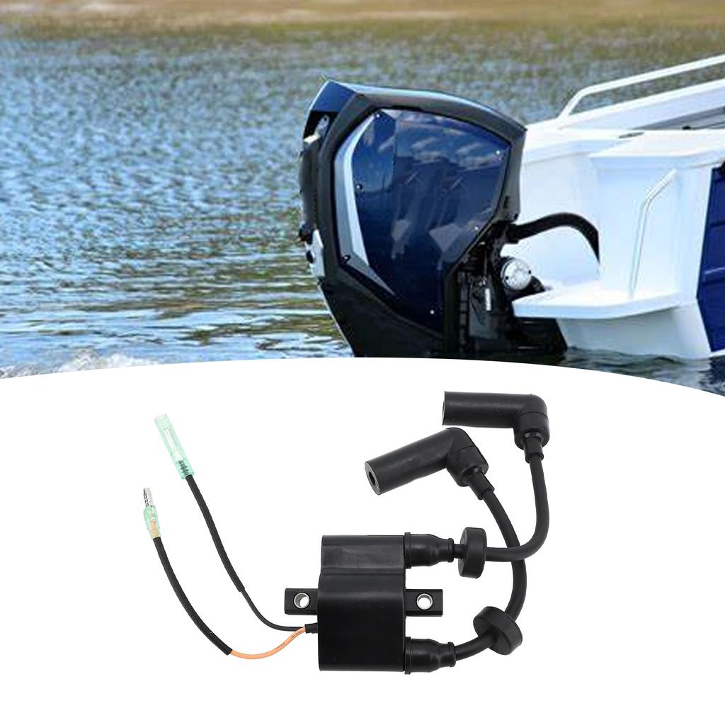 6F5 85570 12 Boat Motor Ignition Coil ABS Marine Outboard Ignition Coil for 9.9 to 40HP 2 Stroke 4 S