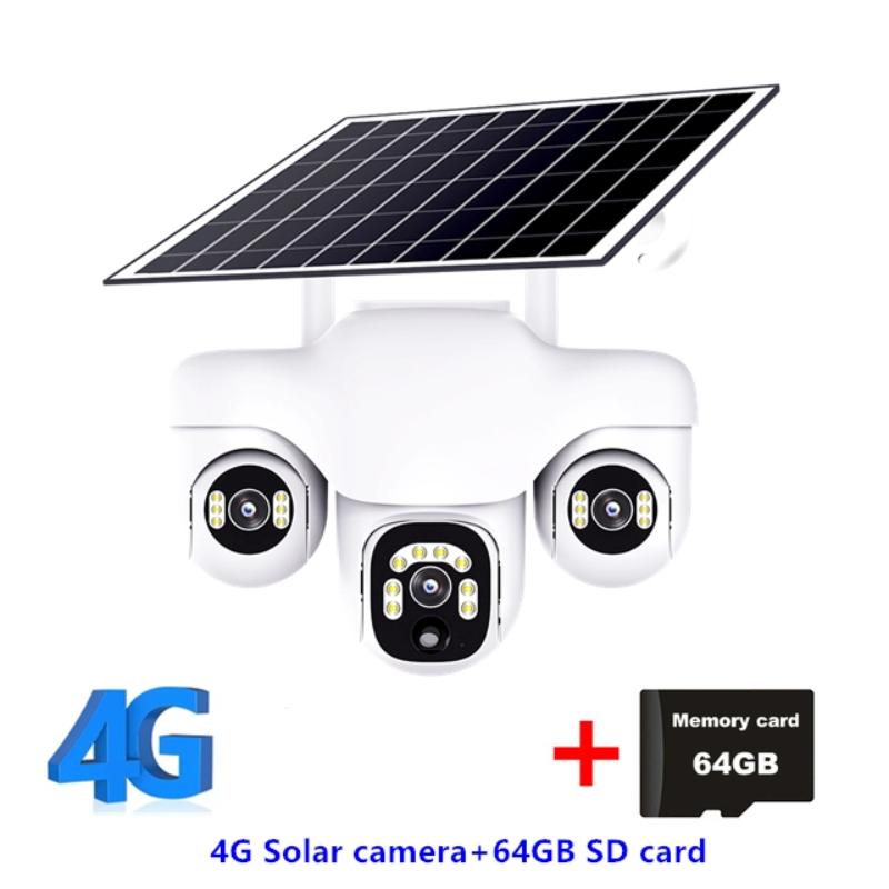 Solar Camera for Home Outdoor Use, Waterproof and Dustproof, Wiring-free, Three-screen Monitoring