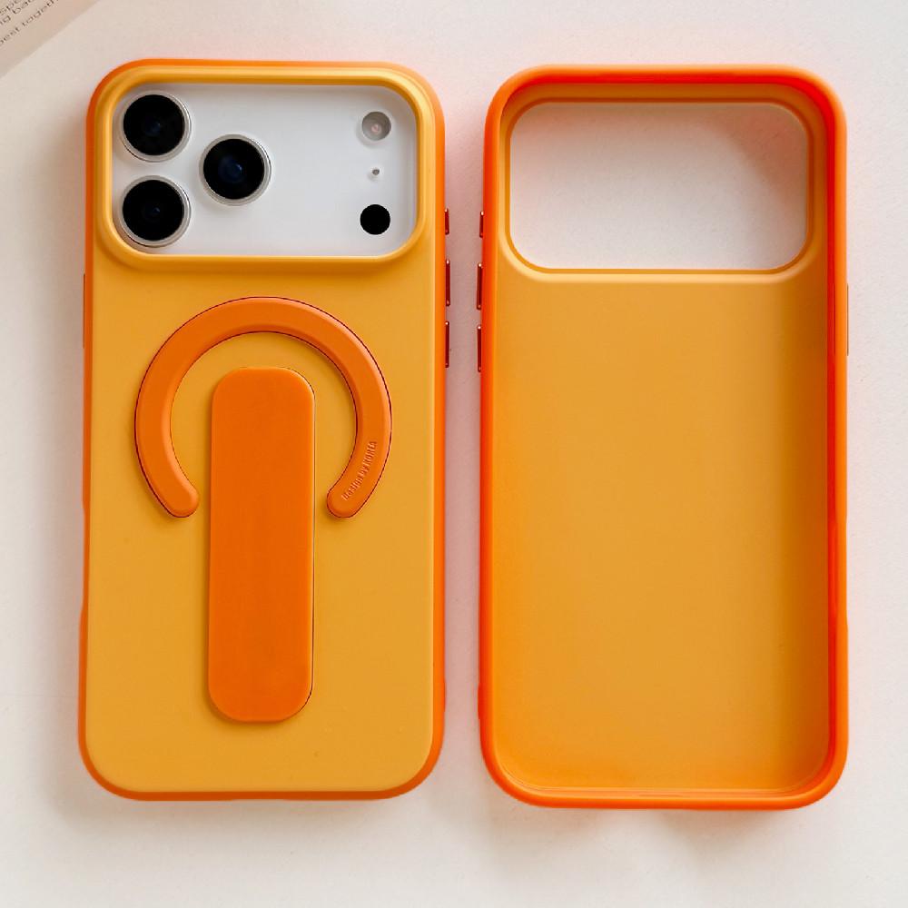 

Fred Wristband For Magsafe Case for iPhone 17 16 15 14 13 12 Pro Max True Liquid Silicone Bracket Shockproof Protective Cover iPhone 12 оранжевый