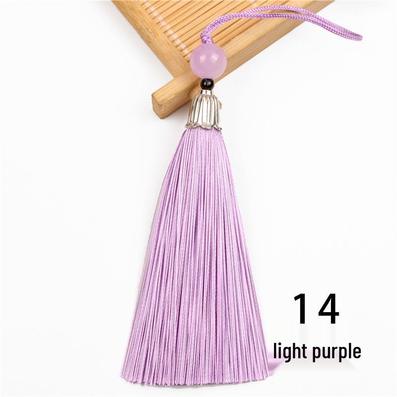 8cm Beaded Ice Silk Tassel Pendant for Hats & Bookmarks - Fine Thread Design, Free Shipping