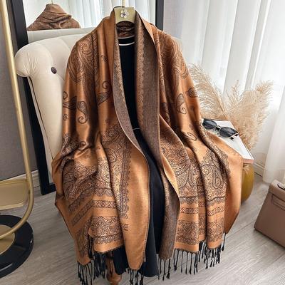 Kasjmierprint Dubbelzijdige Imitatie Kasjmier Sjaal Winter High-End Warme Sjaal Vrouwen