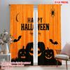 2pcs,2D Plane Printing Popular Curtain Panels Halloween Pumpkin (1) 100% Polyester (without Rod) Room Decor for Living Room,