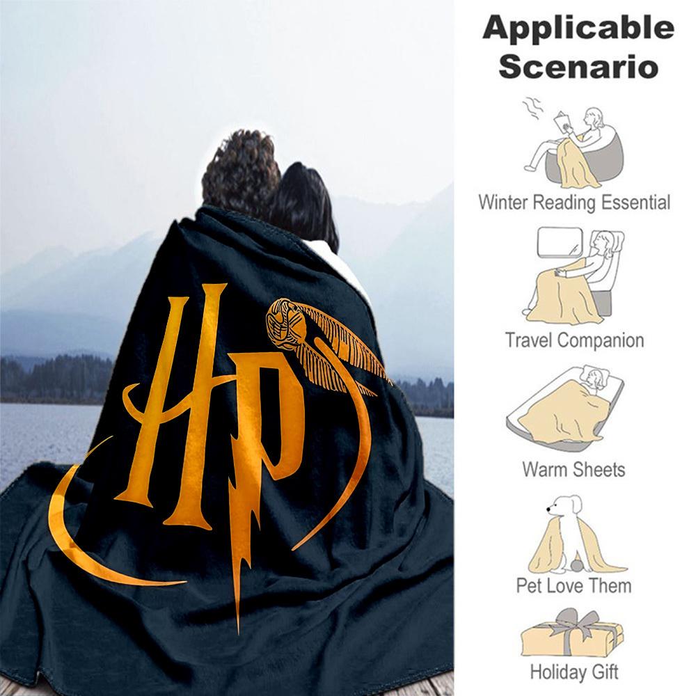 1pc Harry Potter Golden Snitch Outdoor Flannel Throw Blanket All Season Soft Warmth,Home Decor 1031169