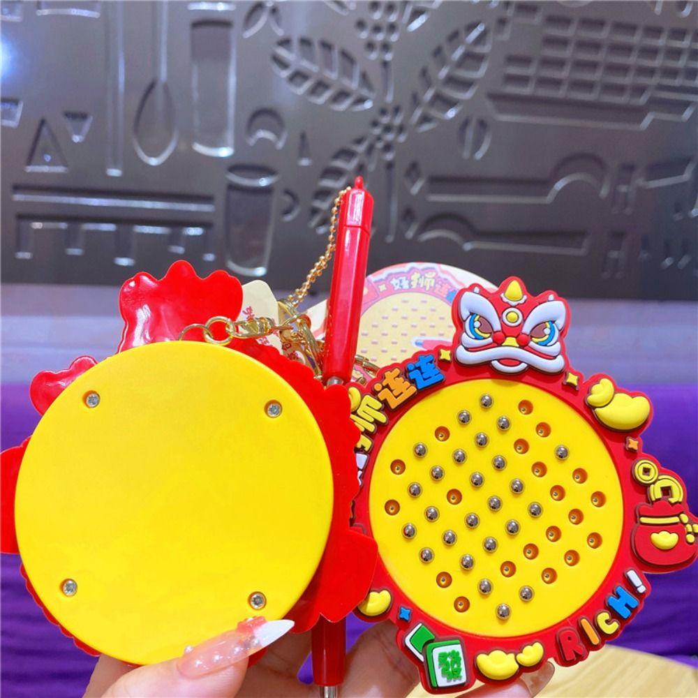 Lion Dance Mini Funny Keychain Become Rich Drawing Toy Pendant  Toddler Gifts
